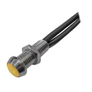 Spia Segnalazione 12V LED Piatto Giallo Diam. 3mm